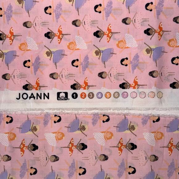Little Ballerinas on Pink Cotton Fabric - 1/2 Yard - Novelty Print - Tutu Ballet - Picture 7 of 7